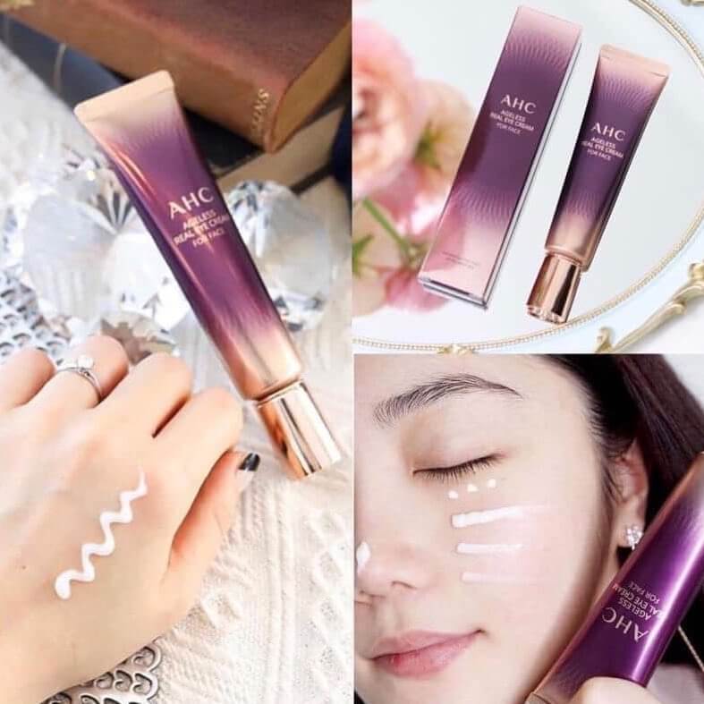 AHC Ageless Real Eye Cream For Face 30 ml.​ใหม่ล่าสุด 2019 Best Seller ที่กำลังมาแรงและเป็นที่นิยมอยู่ในเกาหลีขณะนี้ AHC แบรนด์พรีเมี่ยมจากประเทศเกาหลี ด้วย ยอดขาย 1 ล้านหลอดใน 8 เดือน  ผ่านการทดสอบ 19 แห่งจากสถาบันทดสอบผลิตภัณฑ์เกี่ยวกับผิวหนังของเกาหลี 